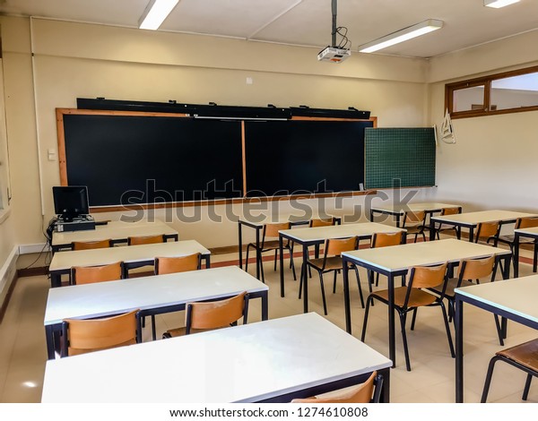 Empty Classroom Without Students School Chairs Stock Photo Edit