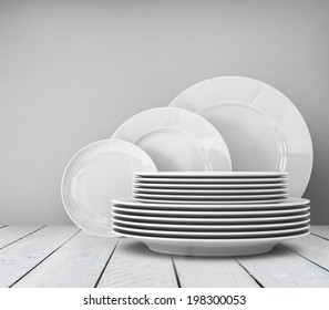 Empty Clean Plate On White Table