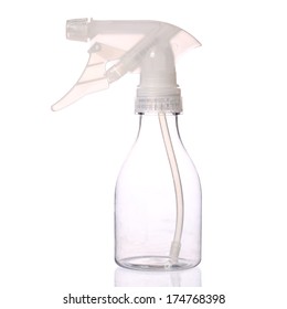 Empty Clear Spray Bottle,  Isolated On White Background