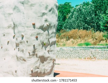 A Empty Climbing Wall In The Park