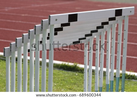 Empty close up hurdle on the track