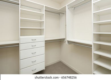 Empty Closet Space On Modern Bedroom