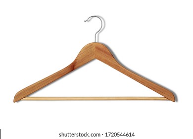  Empty cloth hanger with shadow on white background 