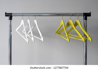 grey wooden coat hangers