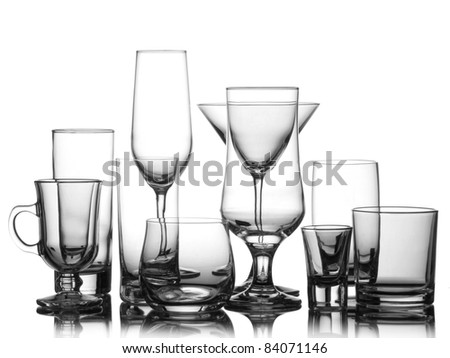 Empty cocktail glasses