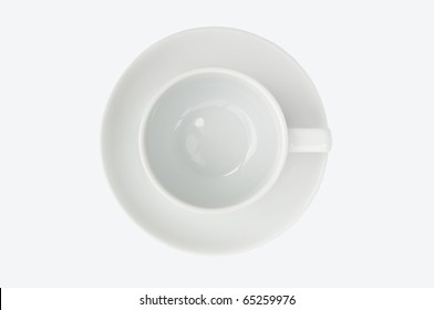 Empty Coffee Cup Top View Isolate On White Background