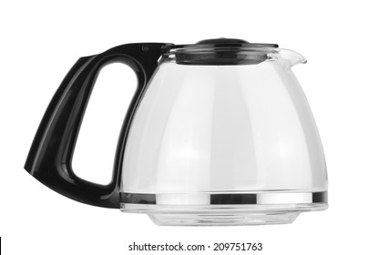 A Empty Coffee Pot Isolated Against A White Background - Clipping Path