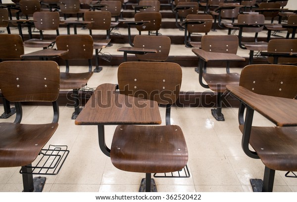 Empty College Classroom Wellused Chairs Desks Stock Photo Edit