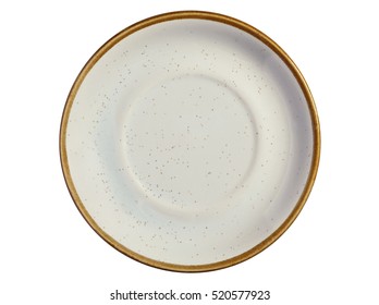 Empty Colorful Plate Isolated On White Background, Top View