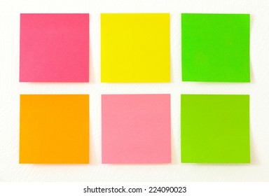 Empty Colorful Post Its On The Wall.