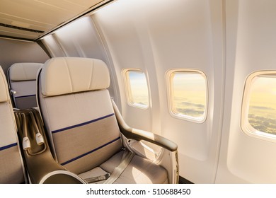 Empty Comfortable Business Class Airline Seat