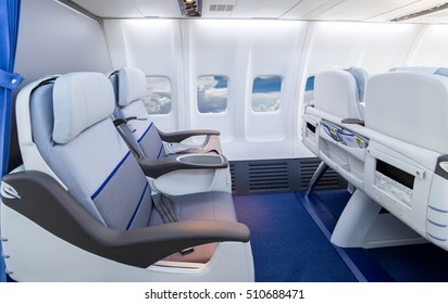 Empty Comfortable Business Class Airline Seat