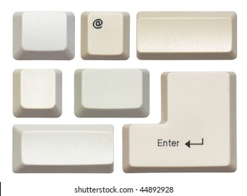 Empty Computer Keys Isolated On White