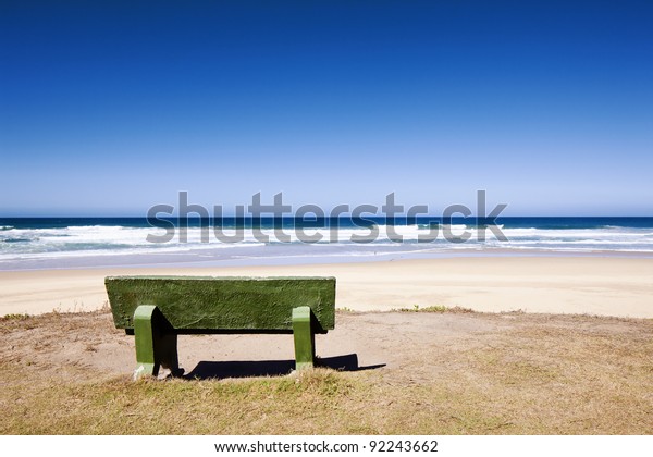 Empty Concrete Bench Beach Mossel Bay Stock Photo Edit Now 92243662