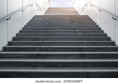 Empty concrete exit stairs in subway station - Powered by Shutterstock