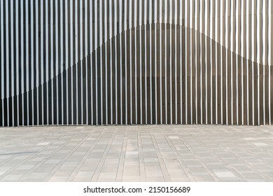 Empty Concrete Floor  In Downtown Street Of Modern City.