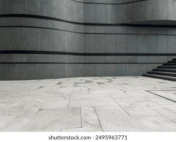 empty concrete ground in front of modern office buildings in downtown. floor for copy space.