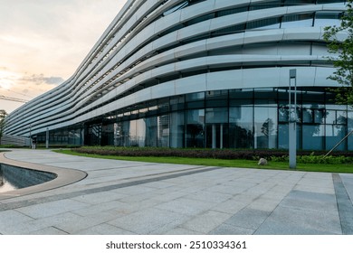 empty concrete ground in front of modern office buildings in downtown. floor for copy space - Powered by Shutterstock