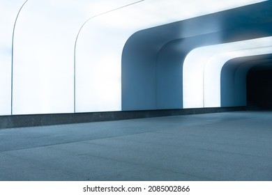 empty concrete road for parking lot to display with futuristic style.
