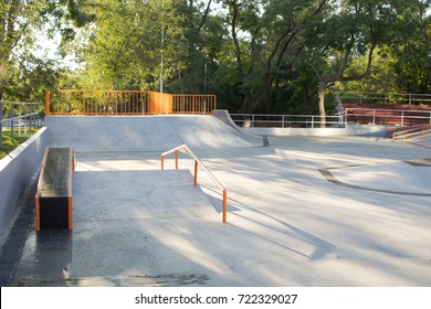 Empty Concrete Skatepark Plaza Background 