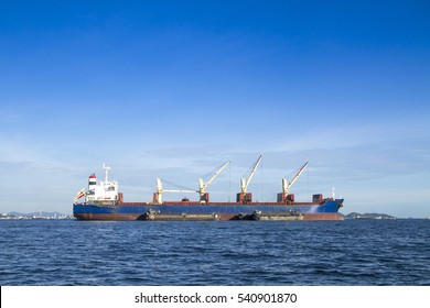 Empty Container Ship Out Of Trade Port