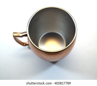 Empty Copper Moscow Mule Mug, Isolated