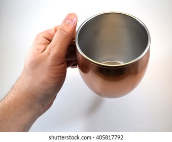 Empty Copper Moscow Mule Mug, Isolated