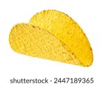 Empty corn taco shell isolated on white background