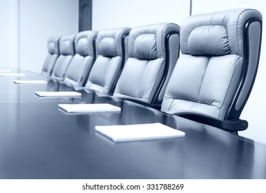 Empty Corporate Conference Room Before Business Meeting In Office