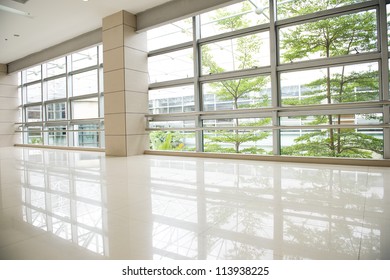 Empty Corridor In The Modern Office Building.