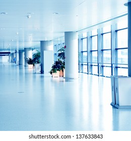 Empty Corridor In The Modern Office Building.