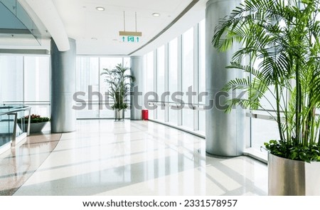 Empty corridor in modern office building.