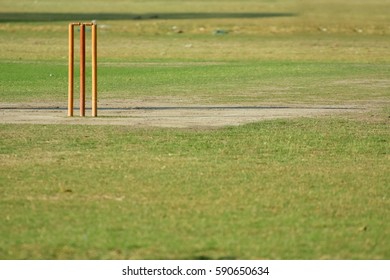 Empty Cricket Pitch To Play