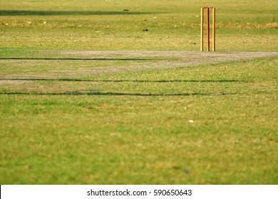 Empty Cricket Pitch To Play