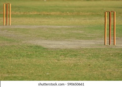 Empty Cricket Pitch To Play