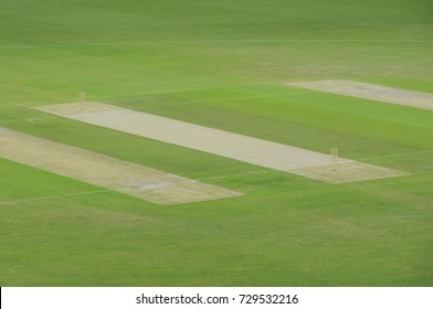 Empty Cricket Pitch Ready To Play