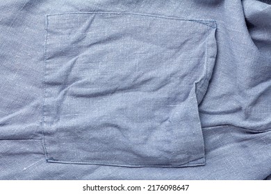 Empty Crumpled Pocket On Denim Dress