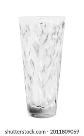 Empty Crystal Flower Vase Isolated Over White