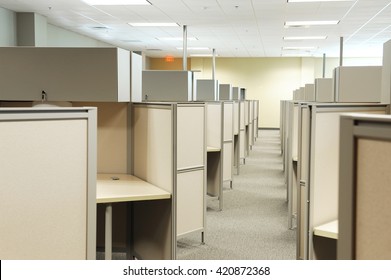 Empty Cubicles Inside Office Building, Place Of Work