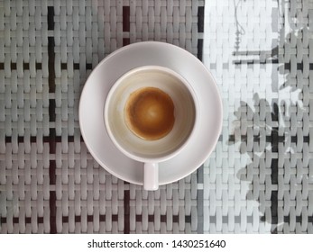 Empty cup of coffee, bottom up view