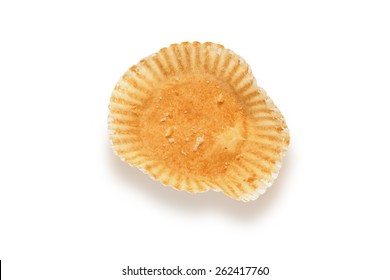 Empty Cupcake Bun Wrapper Isolated On White With Clipping Path, Shot From Above