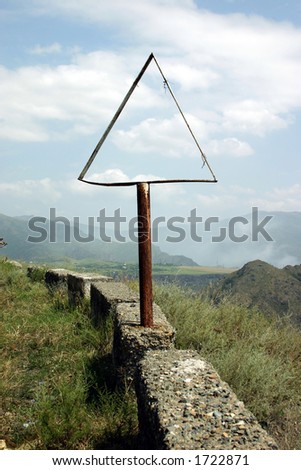 Empty danger road sign.
