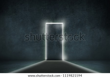 empty dark interior room almost close wayout 