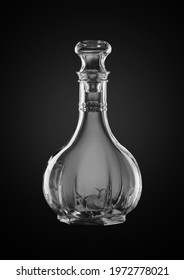 Empty Decanter On Dark Background