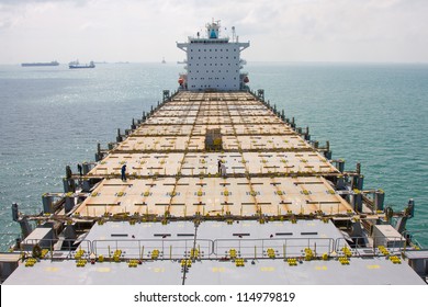 Empty Deck Of Container Ship.