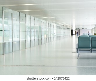 Empty departure lounge at the airport