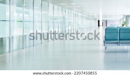 Empty departure lounge in airport.