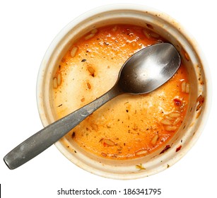 Empty Dirty Bowl Of Cajun Creole Gumbo Soup Isolated