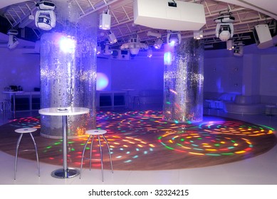 Empty Disco Club Dancefloor White Color