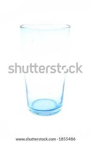 Empty drinking glass on a white background